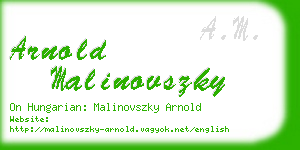 arnold malinovszky business card